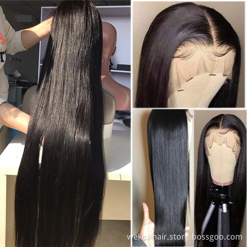 150% 180% 200% Wholesale 4x4 Lace Closure Wig Vendors 100% Aligned Cuticle Wig 4x4 Closure Natural Straight Human Hair Wigs